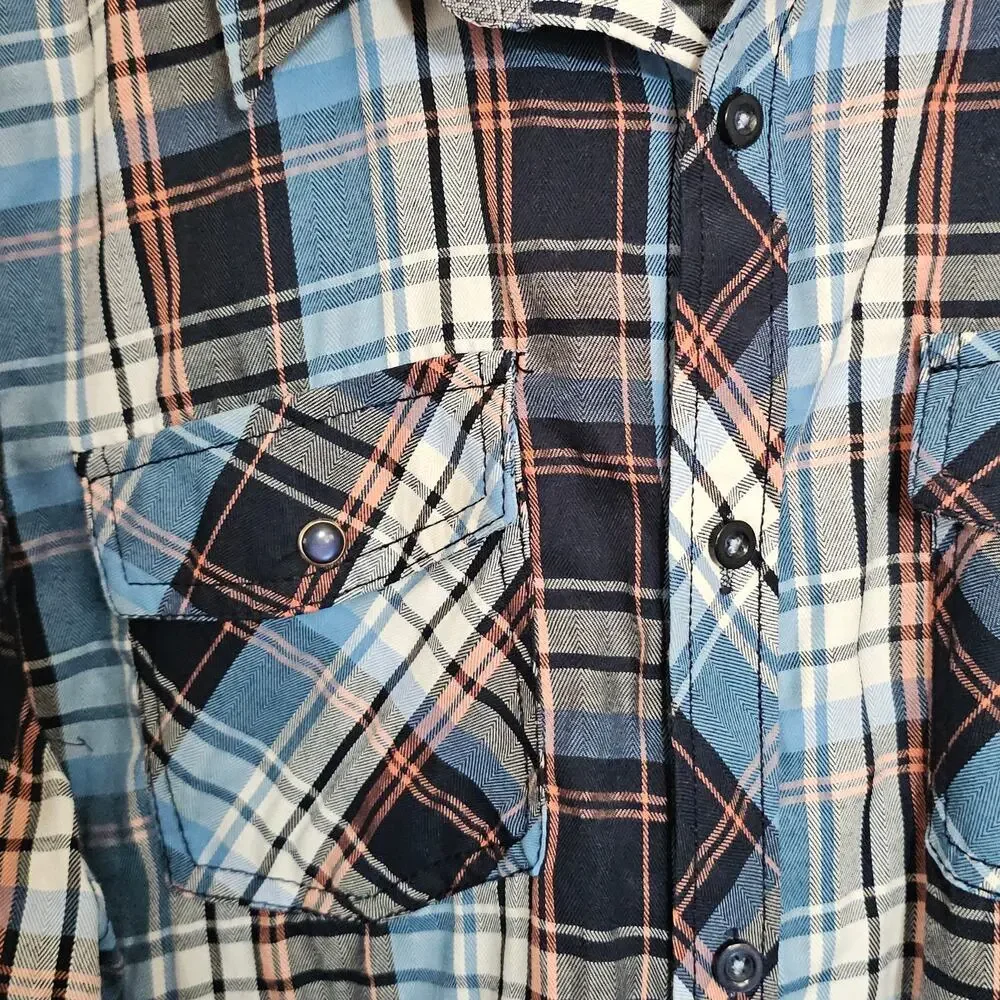 Eighty Eight Platinum Men's Plaid Button Down Shirt Large Casual‎ Western Skater - Picture 5 of 7